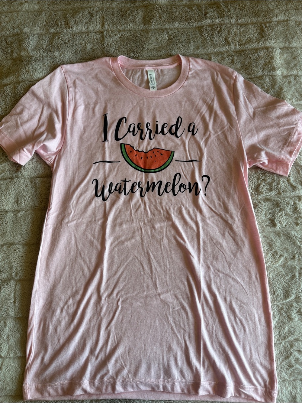 Pink Graphic Tee - I Carried a Watermelon?
